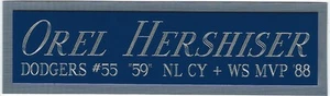 OREL HERSHISER DODGERS NAMEPLATE Signed AUTOGRAPHED BASEBALL-JERSEY-PHOTO-RUBBER - Picture 1 of 5