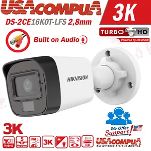 HIKVISION DS-2CE16D0T-LFS 2.8mm 3K / DS-2CE16D0T-LFS 2MP DUAL LIGTH W/ AUDIO - Picture 1 of 11