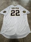 Authentic Nike Christian Yelich Milwaukee Brewers Pinstripe 50th Jersey Sz52