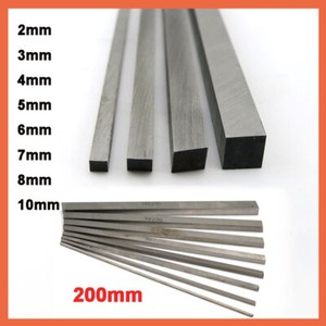 Steel Square Solid bar Metal Rod 2mm 3mm 4mm 5mm 6mm 7mm 8mm 10mm & Length 200mm