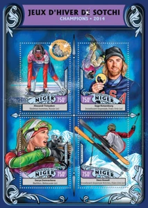 Sports Winter Olympics Stamps Niger 2016 MNH Sochi 2014 Snowboarding 4v M/S - Picture 1 of 1