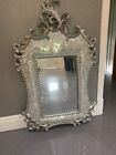 Ornate Silver Colored Very Large And Heavy Mirror, Unbranded