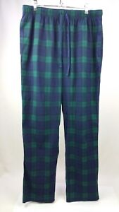 Nautica Men's Blue Green Plaid Pajama Logo Lounge Pants Sleepwear Size Medium