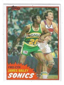1981-82 TOPPS JAMES BAILEY BASE SET #96 (WEST) SUPERSONICS - Picture 1 of 2
