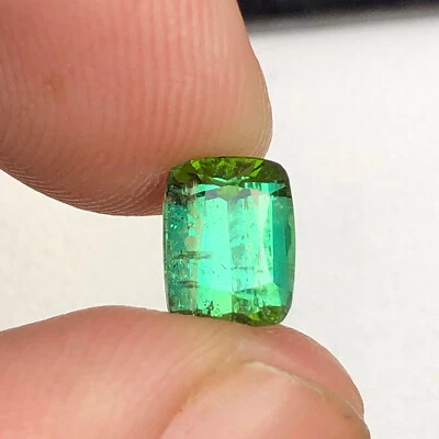 1.40 Carat Natural Cushion Cut Bluish Green Tourmaline Gemstone From Afghanistan - Image 1 of 4
