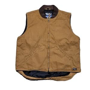 Walls Work Wear Vest Zip Up Quilted Lined Canvas Sleeveless Jacket Size Large - Picture 1 of 6