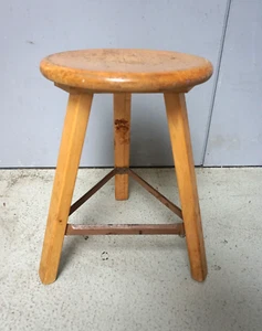 Vintage Hocker Schemel Holz Buche Werkstatt Loft Industrie Design (F24-1079) - Bild 1 von 5