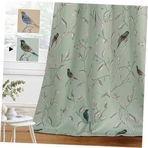 Blackout Curtains for Bedroom 63 Inches Length Thermal 52"W x 63"L Sage Bird - Picture 1 of 8