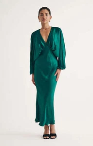 Nobody's Child Womens Green Maxi Dress V-Neck Zip Closure RRP £89 - Picture 1 of 23