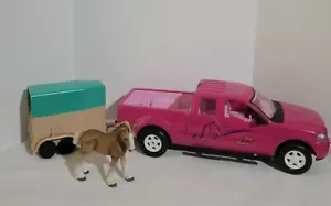 New Ray Pink Star Horse Pick-Up Trailer & Horse Farm Ranch Toy Vehicle - Picture 1 of 1
