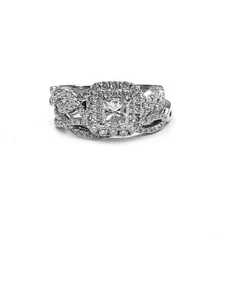 Juego de boda Diamond Infinity, 1,52 quilates. en montura de halo, oro de 14kt - Imagen 1 de 7