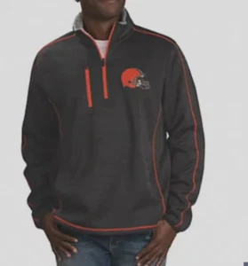 NFL Men's Half Zip Pullover CLEVELAND BROWNS LIGHTWEIGHT TRANSITIONAL JACKET XS - Picture 1 of 4
