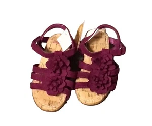 NWT Gymboree Jump into Summer Sandals Floral Berry Wedge Girls Sz 4 NWT - Picture 1 of 2