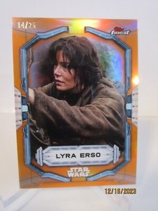 2022 TOPPS FINEST STAR WARS ORANGE REFRACTOR LYRA ERSO #14/25