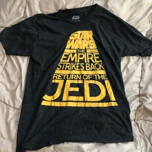 STAR WARS / EMPIRE / JEDI trilogy opening crawl logo shirt large FREE SHIPPING!! - Picture 1 of 2