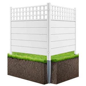2 Pack 45" x 45" Air Conditioner Fence Panels w/ Metal Ground Stakes for Garden - Picture 1 of 6