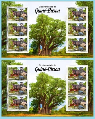 GUINEA BISSAU 2024 MS REG& OVPT BAOBAB MUSHROOM FROG TURTLE HIPPOPOTAMUS OWL 全新 — 第 1/3 张图片