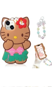 iPhone 14 Case iPhone 14 Phone Case Funny 3D Cartoon Cat Case with Bracelet... - Picture 1 of 7