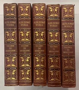 The Vicomte de Bragelonne Alex Dumas Leather Bound 5 Volumes 1847-1850 #509/1000 - Picture 1 of 3