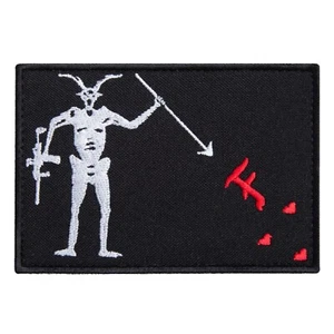 Blackbeard Flagge Aufnäher Set - 2 Stück, gestickte Aufnäher 7x10 cm - Bild 1 von 8