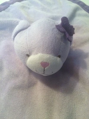 Tiddliwinks Lavendar Purple Bear Security Blanket Baby Lovey Butterfly - Image 1 of 4
