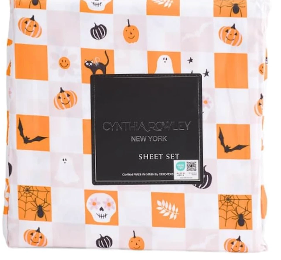 Juego de sábanas de Halloween Cynthia Rowley Nueva York (Halloween Funhouse, Queen) Foto 1 de 1