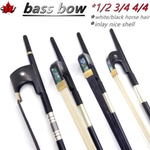 German Style 4/4,3/4,1/2 New upright double bass bow Black Carbon Fiber Stick - Picture 1 of 11