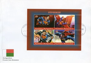 Madagascar 2018 FDC Superman 4v M/S Cover DC Comics Superheroes Stamps - Picture 1 of 1