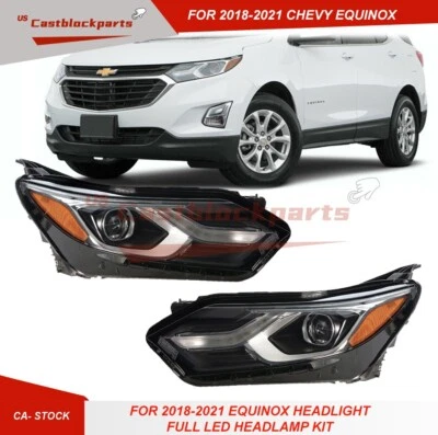Fit 2018-2021 Chevrolet Chevy Equinox LH+RH Full LED Headlight 84818202 84818201 - Image 1 of 4