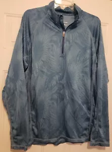 Herren Tommy Bahama blau lang SLV Viertel Reißverschluss Performance Polo Shirt, Gr. XLT - Bild 1 von 2