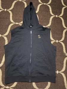 OVO Drake ärmellos schwarz Hoodie mit durchgehendem Reißverschluss Eule bestickt Größe 3XL neu ohne Etikett - Bild 1 von 7