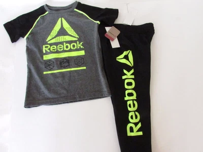 Conjunto REEBOK para niños: camisa gráfica y pantalones deportivos de lana pesada elige color y talla 5, 6 Foto 1 de 4
