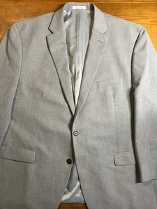 Chaps Ralph Lauren Mens Blazer 50R Gray Stretch 2 Button Sport Coat Jacket Lined - Picture 1 of 11