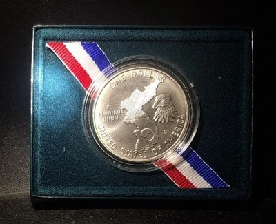 1991 Korean War Memorial Coin, Uncirculated Silver Dollar Mint Condition US Mint - Image 1 of 4