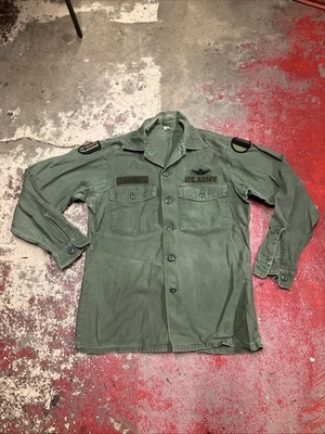 Vintage US Military Shirt Mens S Green Utility Surplus OG 507 Lot 39 - Image 1 of 4