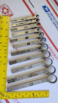 WILDE SHORT AIRCRAFT MECHANIC BOX Wrench Set 11 PIECE 3/8" - 1" MADE IN USA  Foto 1 de 4