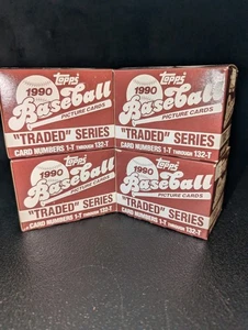 Lot of 4 990 Topps Baseball Traded Series Complete Factory Set 132 *RG34* - Picture 1 of 6