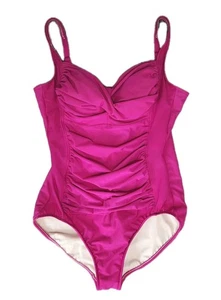 Miraclesuit Swimsuit 14/ 16 Pink One Piece Scrunched Please Read - Picture 1 of 7