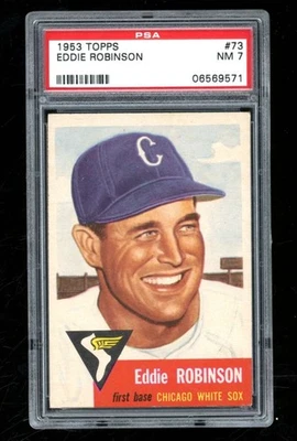 1953 Topps Eddie Robinson #73 PSA 7 Chicago White Sox IC395 - Image 1 of 2