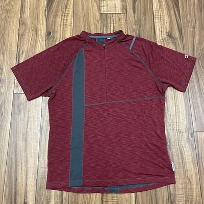 Camiseta Club Ride Media Cremallera Elastizada Ciclismo Bolsillos Trail Rojo Oscuro Para Hombre’s Grande Foto 1 de 4