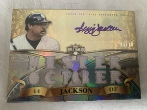 2013 TOPPS TRIPLE THREADS REGGIE JACKSON GU AUTO JERSEY Mister October #’ed 3/10 - Picture 1 of 5