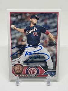2023 Topps #80 Tanner Rainey Card Washington Nationals SIGNED - Picture 1 of 2