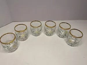 Circleware Twinkle 6 Piece 2 Oz Shot Glass - Gold Rim - NIB - Picture 1 of 9