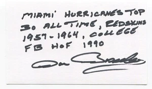 Don Bosseler Signed 3x5 Index Card Autographed NFL Football Washington - Picture 1 of 2