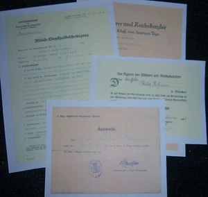GERMAN - Selection of 4 Documents for One Man. EK II Vets, etc. Highly Decorated - Picture 1 of 6