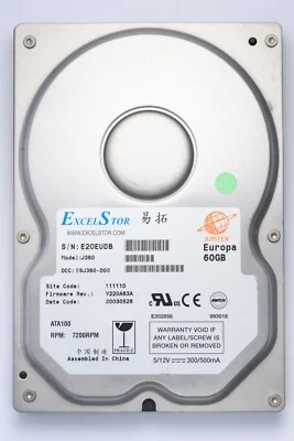 ExcelStor Europa 60GB IDE Desktop Hard Drive Model J360 DCC ESJ360-000 - Image 1 of 3