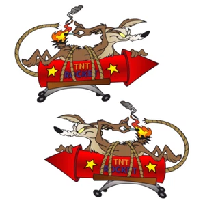 2x Wile E. Coyote 14x9,4cm Roadrunner USA Aufkleber Kult Sticker Oldschool V8 - Picture 1 of 1