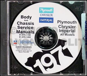 1971 Plymouth Shop Manual CD Fury GTX Satellite Sebring Road Runner Barracuda - Picture 1 of 3