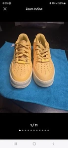 Size 6 - Nike Air Force 1 Sage Low Topaz Gold!! No Box! Logo On InSole Worn Out! - Picture 1 of 11