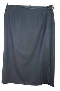 LIZ CLAIBORNE Women's Polyester Rayon Maxi Wrap Pencil Skirt Black Size 18W Plus - Picture 1 of 17